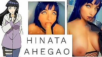 Hinata, Cosplay Dívka, Dává Nedbalý Orální Sex, Zatímco Ukazuje Svá Velká Přírodní Prsa