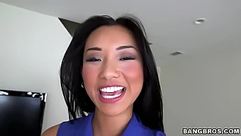 Alina Li, a young Asian beauty, eagerly receives a large amount of semen from Brannon Rhoades in a BangBros production