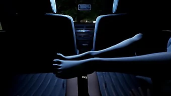 Cute Vampire Girl Gives A Public Footjob In A Car