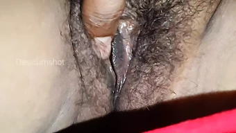 Desi Auntie'S Hairy Pussy Gets A Sensual Massage And Cum Shower