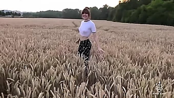 POV experience of a first-time German teen's cornfield romp