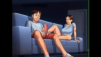 Teen sister gets naughty on the couch in a hot game of lust