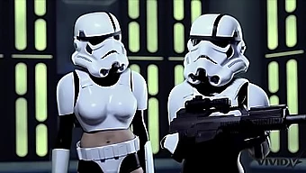 Vivid Fake - dua askar Star Wars menikmati seks oral dan anal Wookiee