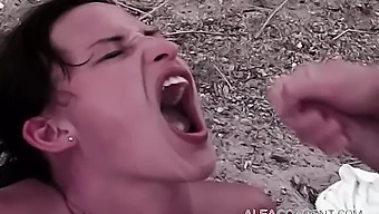 Brutal Anal And Blowjob With Young Brunette In The Open Air