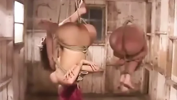 Vintage klasiği: Çıplak hogtied süspansiyon